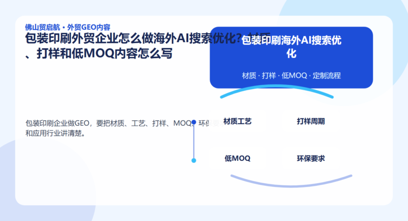 包装印刷外贸企业怎么做海外AI搜索优化？材质、打样和低MOQ内容怎么写 配图1