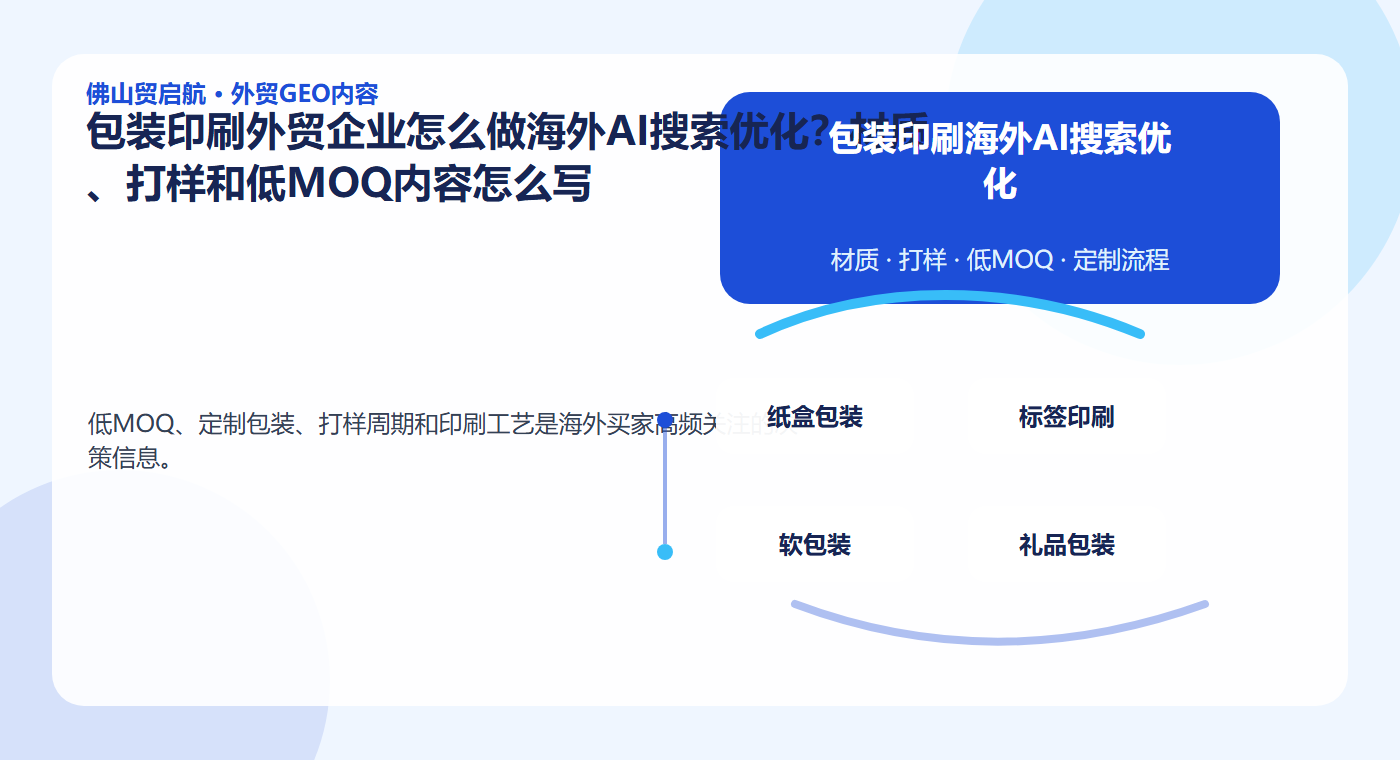包装印刷外贸企业怎么做海外AI搜索优化？材质、打样和低MOQ内容怎么写 配图2